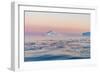 Stunning Iceberg Landscape with Midnight Sun Colors at Mouth ofIcefjord, Near Ilulissat, Greenland-Luis Leamus-Framed Photographic Print