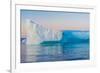 Stunning Iceberg Landscape with Midnight Sun Colors at Mouth ofIcefjord, Near Ilulissat, Greenland-Luis Leamus-Framed Photographic Print