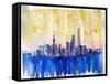 Stunning Shanghai Skyline in Watercolor-Markus Bleichner-Framed Stretched Canvas