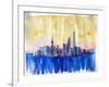 Stunning Shanghai Skyline in Watercolor-Markus Bleichner-Framed Art Print