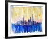 Stunning Shanghai Skyline in Watercolor-Markus Bleichner-Framed Art Print