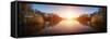 Stunning Spring Sunrise Landscape over Lake with Reflections and Jetty-Veneratio-Framed Stretched Canvas