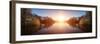 Stunning Spring Sunrise Landscape over Lake with Reflections and Jetty-Veneratio-Framed Photographic Print