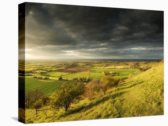 Stunning Summer Sunset across Countryside Landscape with Dramatic Clouds-Veneratio-Stretched Canvas