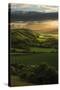 Stunning Summer Sunset over Countryside Escarpment Landscape-Veneratio-Stretched Canvas