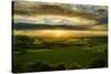 Stunning Sunset over Countryside Landscape-Veneratio-Stretched Canvas