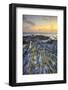 Stunning Vibrant Rock Formation against Ocean and Beautiful Sunset-Veneratio-Framed Photographic Print
