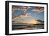 Stunning Vibrant Winter Sunset over Long Exposure Receding Waves-Veneratio-Framed Photographic Print