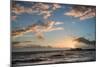 Stunning Vibrant Winter Sunset over Long Exposure Receding Waves-Veneratio-Mounted Photographic Print