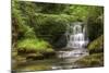 Stunning Waterfall Flowing over Rocks through Lush Green Forest with Long Exposure-Veneratio-Mounted Photographic Print