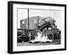 Stunt Car over Flames-null-Framed Photographic Print