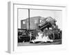 Stunt Car over Flames-null-Framed Photographic Print