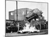 Stunt Car over Flames-null-Mounted Photographic Print