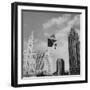 Stunt Man Jack Wylie Kite-Flighting over the Chicago River-Al Fenn-Framed Photographic Print