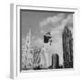 Stunt Man Jack Wylie Kite-Flighting over the Chicago River-Al Fenn-Framed Photographic Print