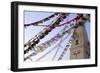 Stupa and Prayer Flags in the Whochen Thokjay Choyaling Monastery, Swayambhu, Nepal, Asia-Simon Montgomery-Framed Photographic Print