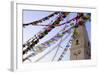 Stupa and Prayer Flags in the Whochen Thokjay Choyaling Monastery, Swayambhu, Nepal, Asia-Simon Montgomery-Framed Photographic Print