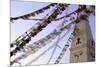 Stupa and Prayer Flags in the Whochen Thokjay Choyaling Monastery, Swayambhu, Nepal, Asia-Simon Montgomery-Mounted Photographic Print