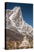 Stupa and prayer flags outside Dingbochhe, Nepal.-Lee Klopfer-Stretched Canvas