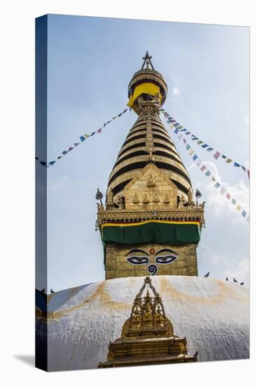 Stupa at Swayambhunath, Monkey Temple, Kathmandu, Nepal.-Lee Klopfer-Stretched Canvas