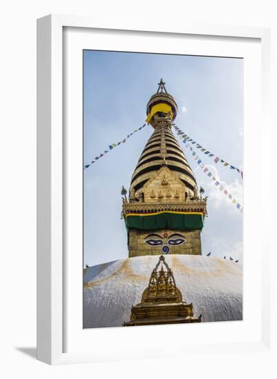 Stupa at Swayambhunath, Monkey Temple, Kathmandu, Nepal.-Lee Klopfer-Framed Photographic Print