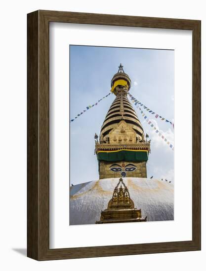 Stupa at Swayambhunath, Monkey Temple, Kathmandu, Nepal.-Lee Klopfer-Framed Photographic Print