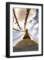 Stupa (Buddhist Temple) with colorful prayer flags in Kathmandu, Nepal-David Chang-Framed Photographic Print