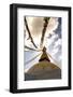 Stupa (Buddhist Temple) with colorful prayer flags in Kathmandu, Nepal-David Chang-Framed Photographic Print