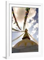 Stupa (Buddhist Temple) with colorful prayer flags in Kathmandu, Nepal-David Chang-Framed Photographic Print