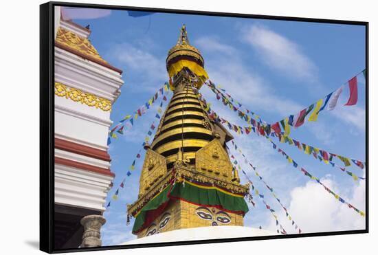 Stupa of Swayambhunath, Kathmandu, Nepal-Keren Su-Framed Stretched Canvas