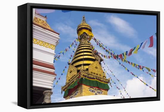 Stupa of Swayambhunath, Kathmandu, Nepal-Keren Su-Framed Stretched Canvas