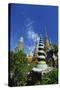 Stupas at the Temple of the Reclining Buddha, Bangkok, Thailand-Robert Francis-Stretched Canvas