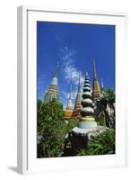 Stupas at the Temple of the Reclining Buddha, Bangkok, Thailand-Robert Francis-Framed Photographic Print