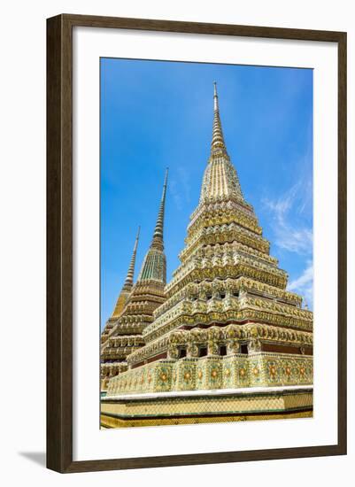 Stupas at Wat Pho (Temple of the Reclining Buddha), Bangkok, Thailand, Southeast Asia, Asia-Jason Langley-Framed Photographic Print