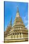 Stupas at Wat Pho (Temple of the Reclining Buddha), Bangkok, Thailand, Southeast Asia, Asia-Jason Langley-Stretched Canvas