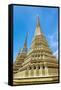 Stupas at Wat Pho (Temple of the Reclining Buddha), Bangkok, Thailand, Southeast Asia, Asia-Jason Langley-Framed Stretched Canvas