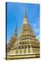 Stupas at Wat Pho (Temple of the Reclining Buddha), Bangkok, Thailand, Southeast Asia, Asia-Jason Langley-Stretched Canvas