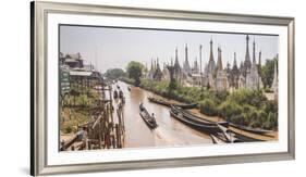 Stupas at Ywama Paya Buddhist Temple Complex, Inle Lake, Shan State, Myanmar (Burma), Asia-Matthew Williams-Ellis-Framed Photographic Print