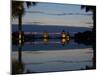 Stupas illuminated at night near infinity pool of Aureum Palace Hotel, Bagan, Mandalay Region, M...-null-Mounted Photographic Print