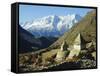 Stupas on the Path to Tengboche, Khumbu Himal, Himalayas, Nepal-James Green-Framed Stretched Canvas