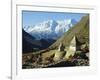 Stupas on the Path to Tengboche, Khumbu Himal, Himalayas, Nepal-James Green-Framed Photographic Print