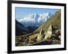 Stupas on the Path to Tengboche, Khumbu Himal, Himalayas, Nepal-James Green-Framed Photographic Print