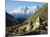 Stupas on the Path to Tengboche, Khumbu Himal, Himalayas, Nepal-James Green-Mounted Photographic Print