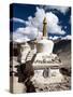 Stupas with Beautiful Clouds in Karsha Gompa-Daniel Prudek-Stretched Canvas