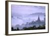 Stupas (Zedis) in the Morning Mist, Mrauk U, Rakhaing State, Myanmar (Burma), Asia-Nathalie Cuvelier-Framed Photographic Print