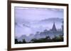 Stupas (Zedis) in the Morning Mist, Mrauk U, Rakhaing State, Myanmar (Burma), Asia-Nathalie Cuvelier-Framed Photographic Print