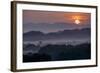 Stupas (Zedis) in the Morning Mist, Mrauk U, Rakhaing State, Myanmar (Burma), Asia-Nathalie Cuvelier-Framed Photographic Print