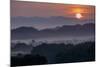 Stupas (Zedis) in the Morning Mist, Mrauk U, Rakhaing State, Myanmar (Burma), Asia-Nathalie Cuvelier-Mounted Photographic Print