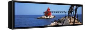 Sturgeon Bay Canal North Pierhead Lighthouse, Sturgeon Bay, Door County, Wisconsin, USA-null-Framed Stretched Canvas
