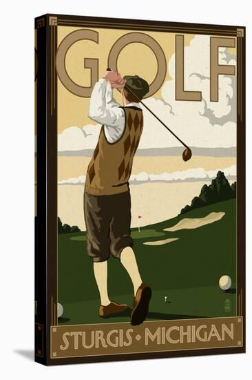 Sturgis, Michigan - Golf - Sunday Driver-Lantern Press-Stretched Canvas